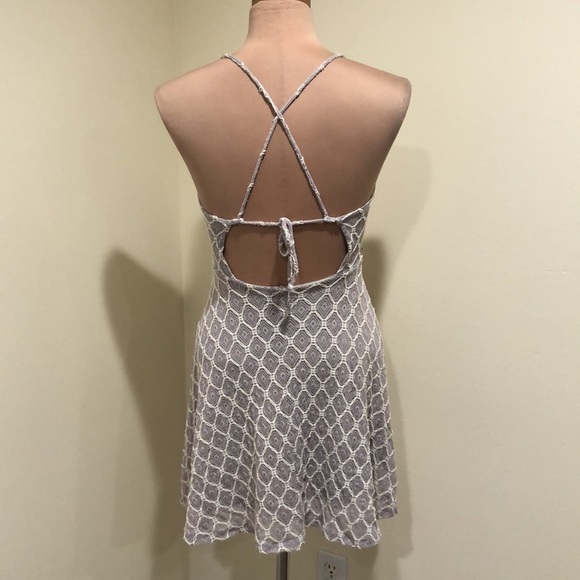 Urban Outfitters Kimchi Blue Mini Dress Size Small Gray Crochet Lace - Picture 4 of 9
